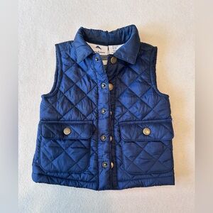 Tommy Bahama blue snap front quilted vest 3-6 months